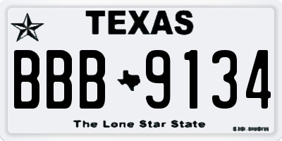 TX license plate BBB9134