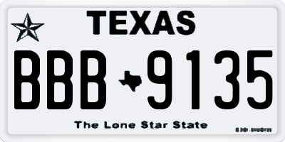 TX license plate BBB9135