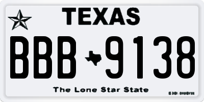 TX license plate BBB9138