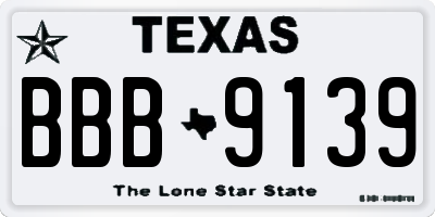 TX license plate BBB9139