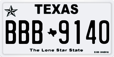 TX license plate BBB9140