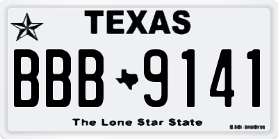 TX license plate BBB9141