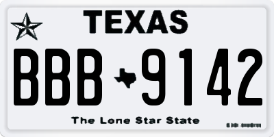 TX license plate BBB9142