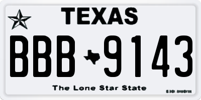 TX license plate BBB9143