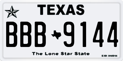 TX license plate BBB9144