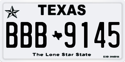 TX license plate BBB9145