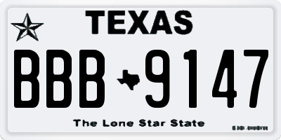 TX license plate BBB9147