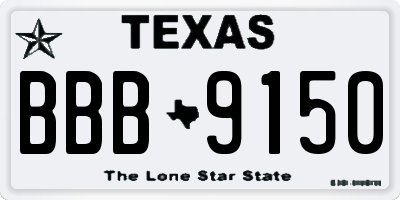 TX license plate BBB9150