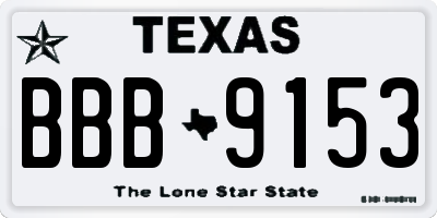 TX license plate BBB9153