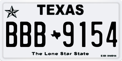 TX license plate BBB9154