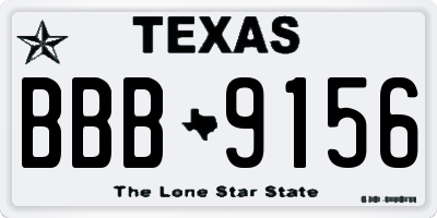 TX license plate BBB9156