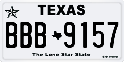 TX license plate BBB9157