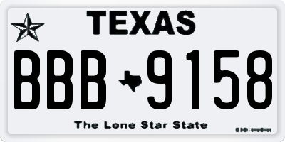 TX license plate BBB9158