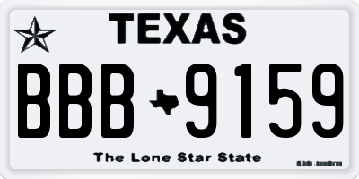 TX license plate BBB9159