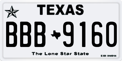 TX license plate BBB9160