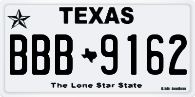 TX license plate BBB9162