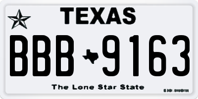 TX license plate BBB9163