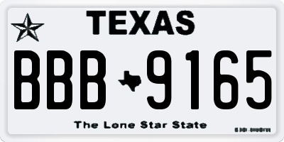 TX license plate BBB9165