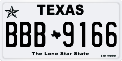 TX license plate BBB9166