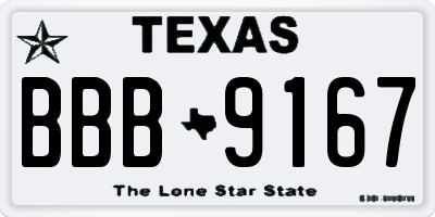 TX license plate BBB9167