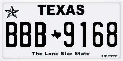 TX license plate BBB9168