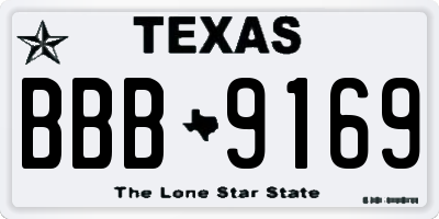 TX license plate BBB9169