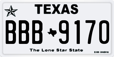 TX license plate BBB9170