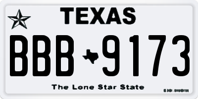 TX license plate BBB9173