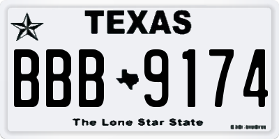 TX license plate BBB9174