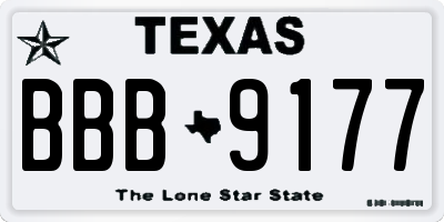 TX license plate BBB9177