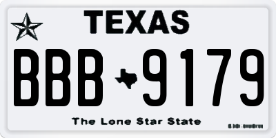 TX license plate BBB9179