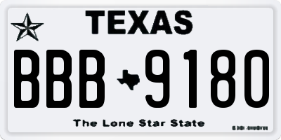 TX license plate BBB9180