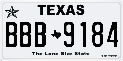 TX license plate BBB9184