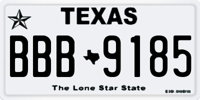 TX license plate BBB9185