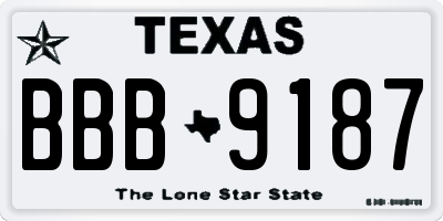 TX license plate BBB9187