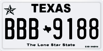 TX license plate BBB9188