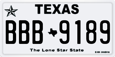 TX license plate BBB9189