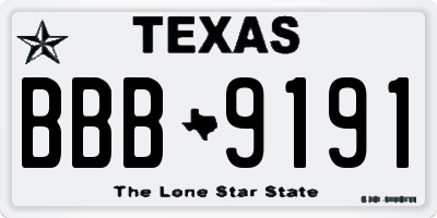 TX license plate BBB9191