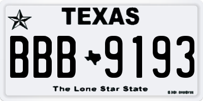 TX license plate BBB9193