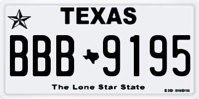TX license plate BBB9195