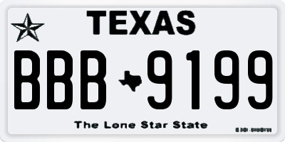 TX license plate BBB9199