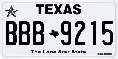 TX license plate BBB9215