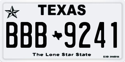 TX license plate BBB9241