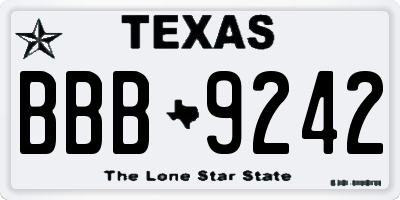 TX license plate BBB9242