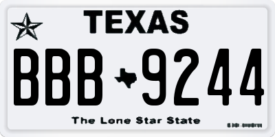 TX license plate BBB9244