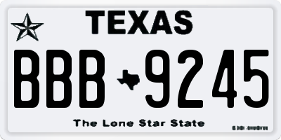 TX license plate BBB9245