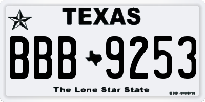 TX license plate BBB9253