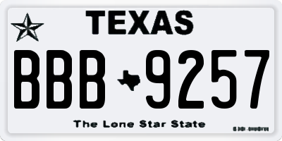 TX license plate BBB9257