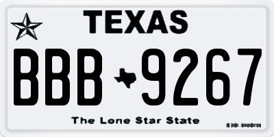 TX license plate BBB9267