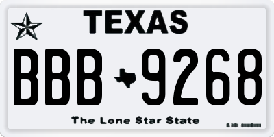 TX license plate BBB9268